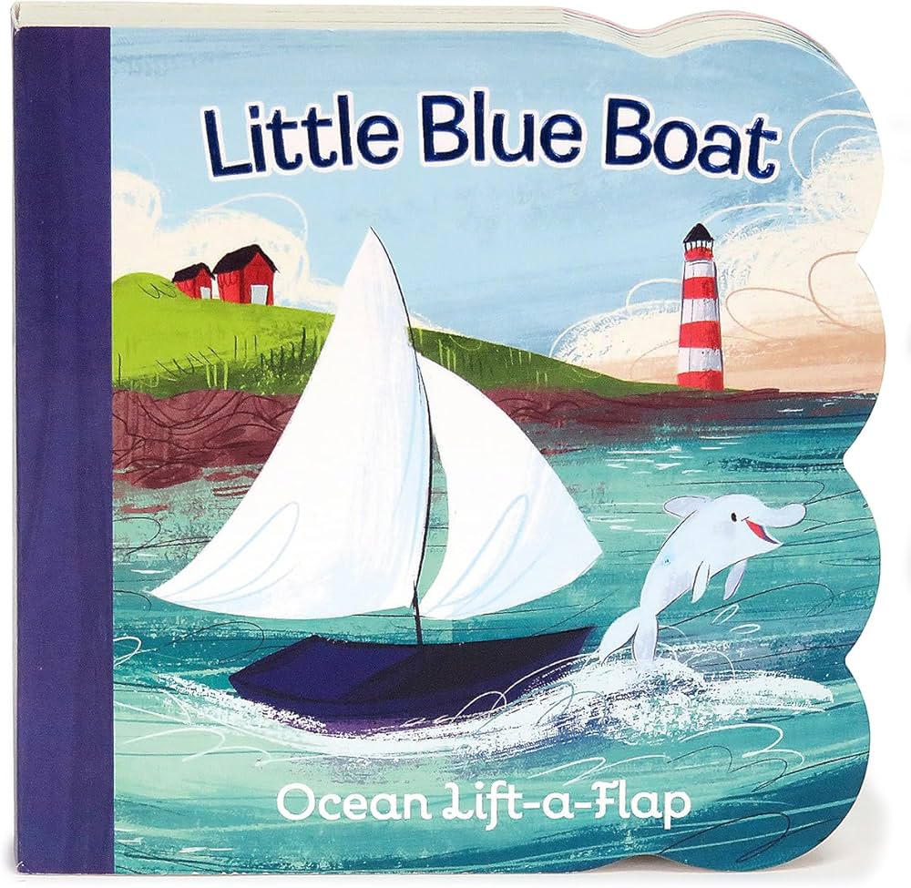 Little Blue Boat Lift a Flap Children's Book - Ginger Swift
