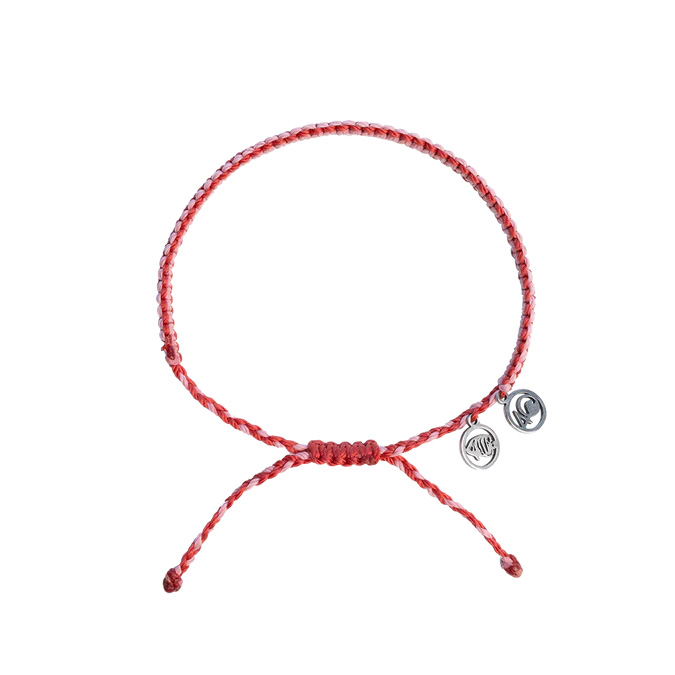 4Ocean Saltwater Angel Fish Braided Red Bracelet