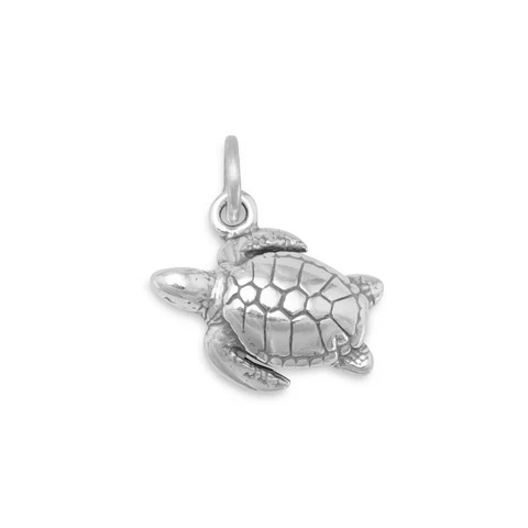 Sea Turtle Silver Charm