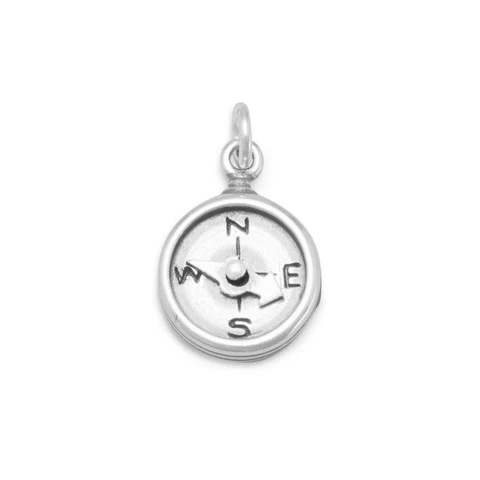 Movable Compass Silver Charm
