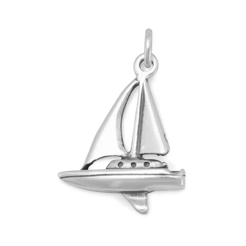 Sailboat Silver Charm