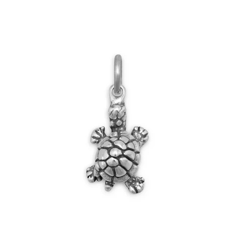 Small Turtle Silver Charm