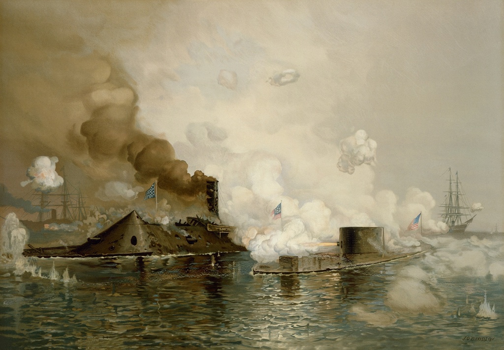 Battle of Hampton Roads Metal Magnet