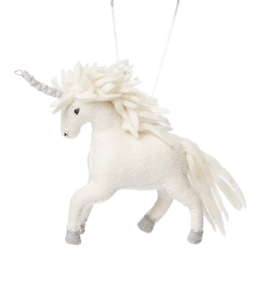 Unicorn White Ornament