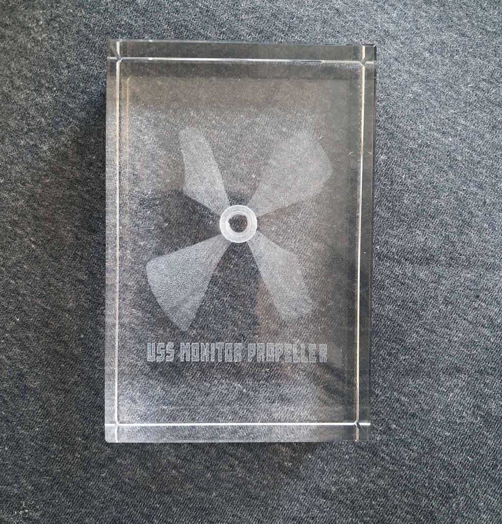 USS Monitor Propeller 3D Engraved Model