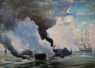 Battle between Virginia and Monitor 16.625"x23.5" Print