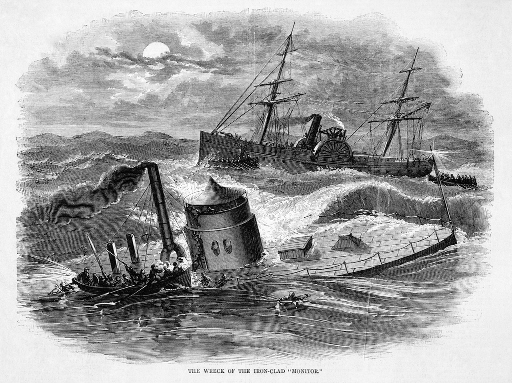 Wreck of Iron Clad Monitor 12"x16" Print