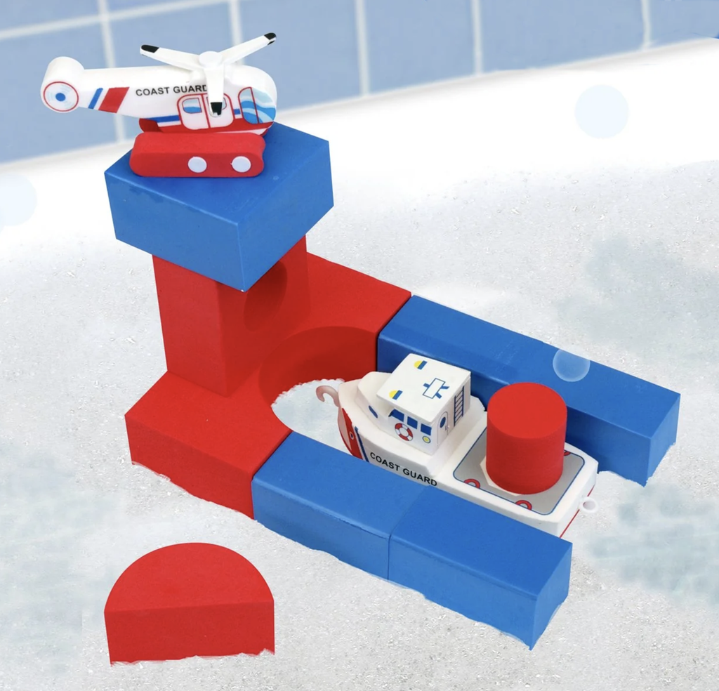 Coast Guard Boat & Helicopter Toy