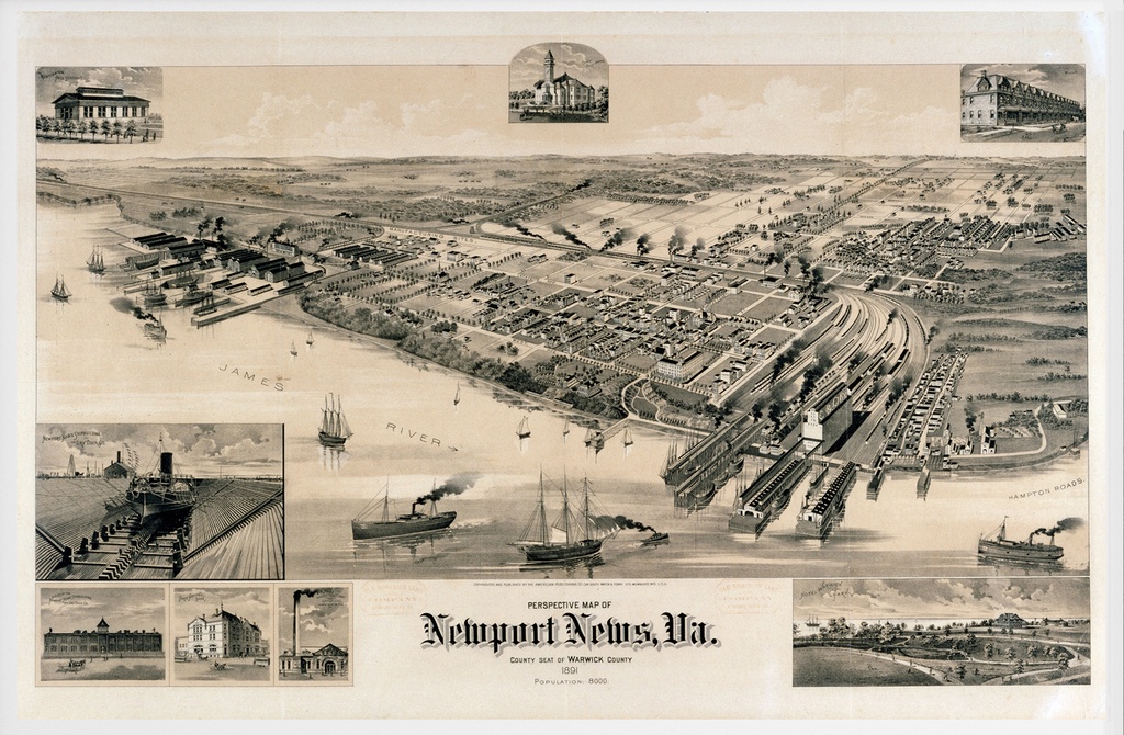 Newport News Perspective Map 14"x22" Print