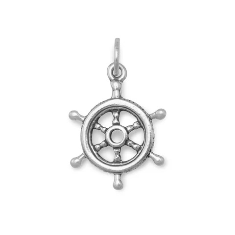 [74437] Ships Helm Silver Charm