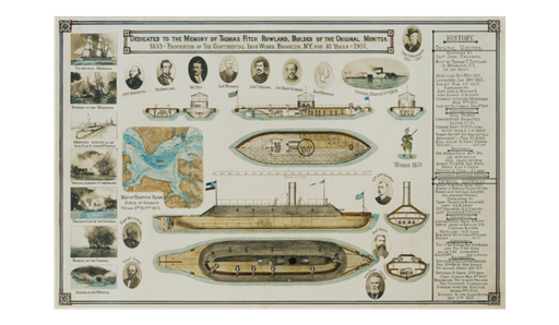[PR-HMM15x24] History of Monitor & Merrimac 15.5"x24" Print