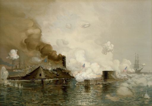 [PR-MM12x16] USS Monitor & Merrimac 12"x16" Print